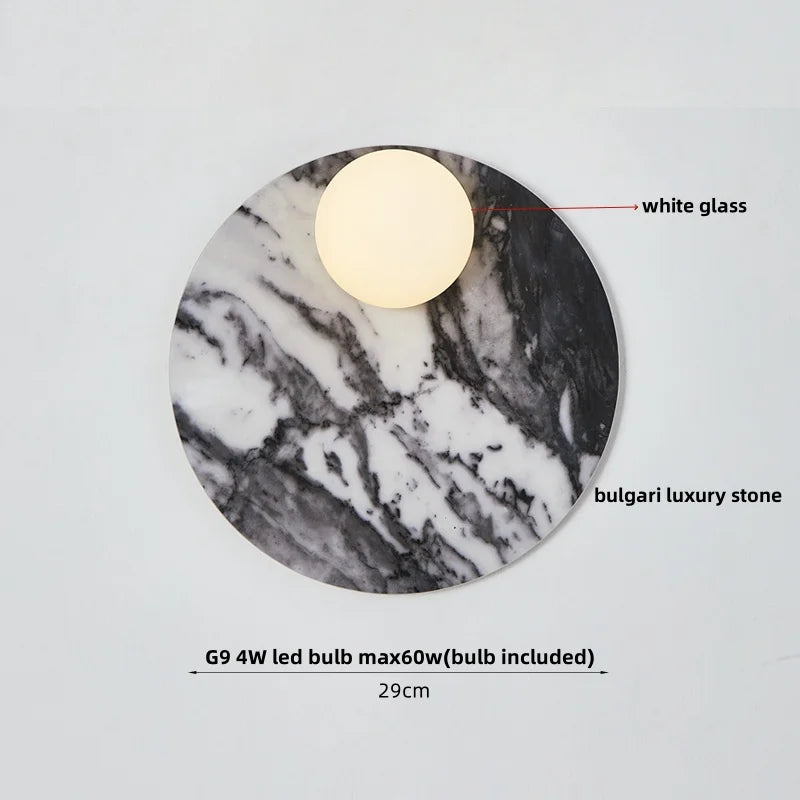 DecorBites™ Glass Globe LED Wall Lamp Nordic Modern Stone Bathroom Mirror Light