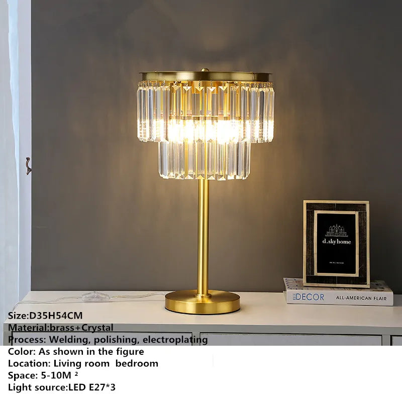 DecorBites™ Crystal Brass Floor Lamp: Modern Nordic Style LED Standing Light
