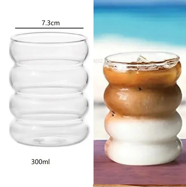 DecorBites™ طقم أكواب زجاجية بشكل اليقطين للقهوة، الويسكي، النبيذ، الزبادي - 300/520 مل