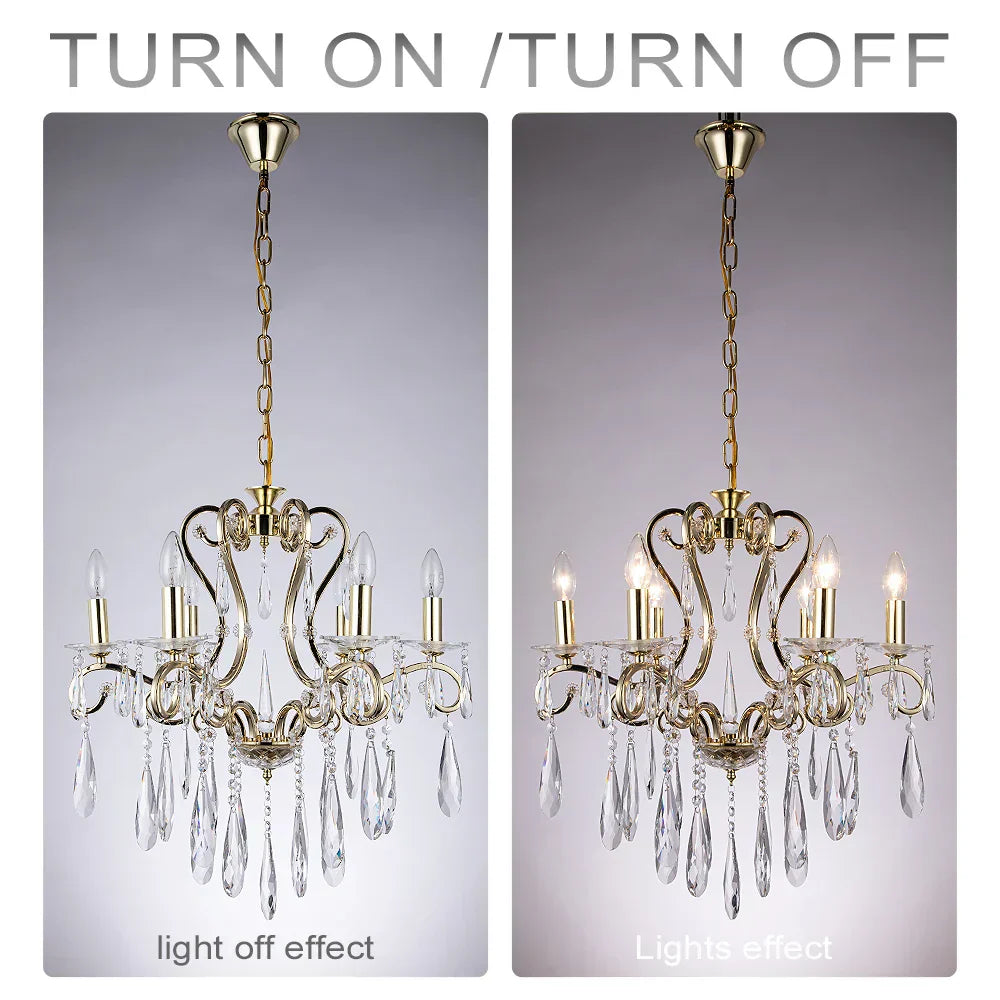 DecorBites™ Crystal LED Chandelier for Kitchen Dining Living Bedroom Room