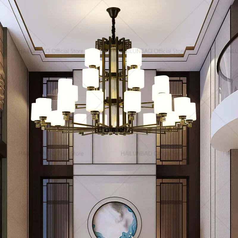 DecorBites™ Chinese Style Chandelier: Modern, Simple & Elegant Lighting for Living Room, Dining Room & Bedroom