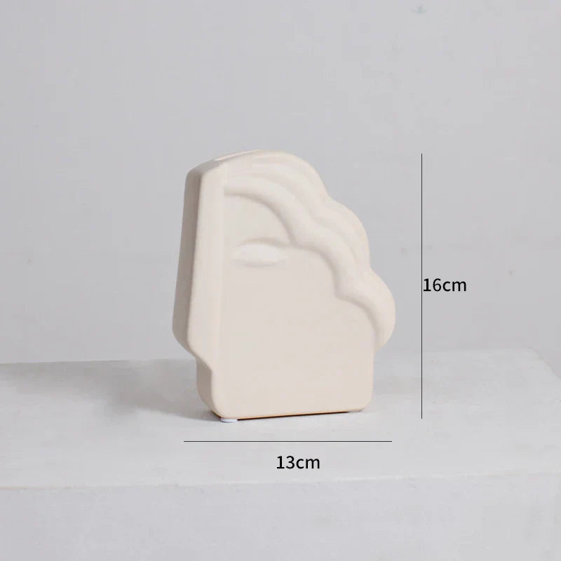 DecorBites™ Irregular Ceramic Vase for Modern Floral Arrangement & Room Decor
