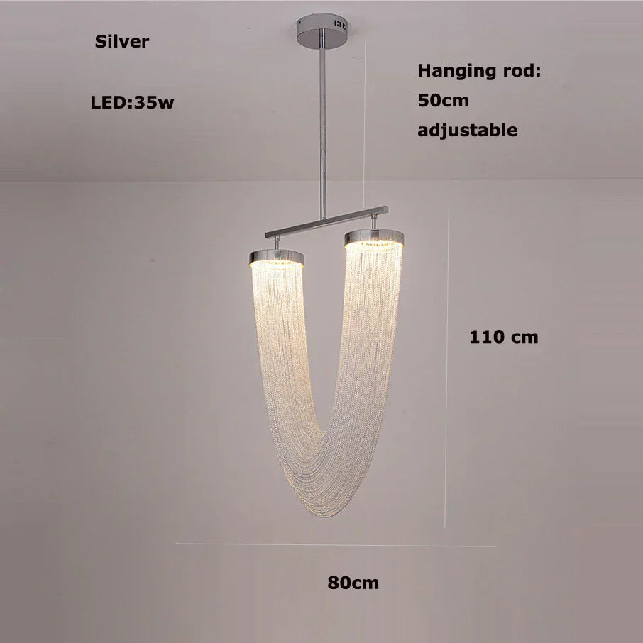 DecorBites™ مصباح سقف LED ألومنيوم ثريا معلقة لمدخل المنزل