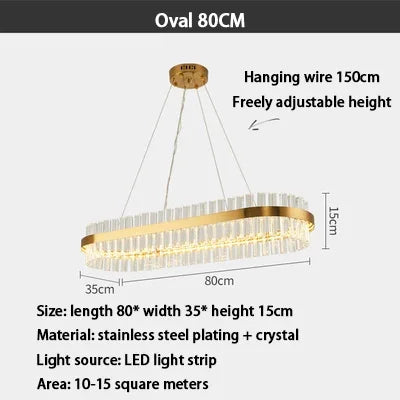 DecorBites™ Crystal LED Ring Chandelier: Modern Home Lighting Fixture