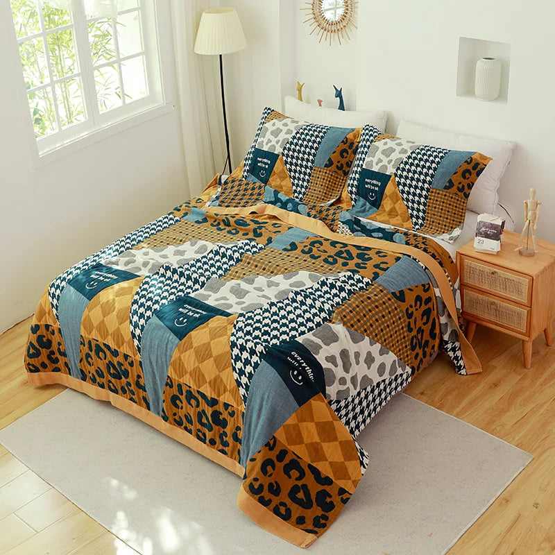 Couverture Serviette en Gaze de Coton DecorBites™ - Jacquard Double Face Teint en Fil pour Adultes et Enfants