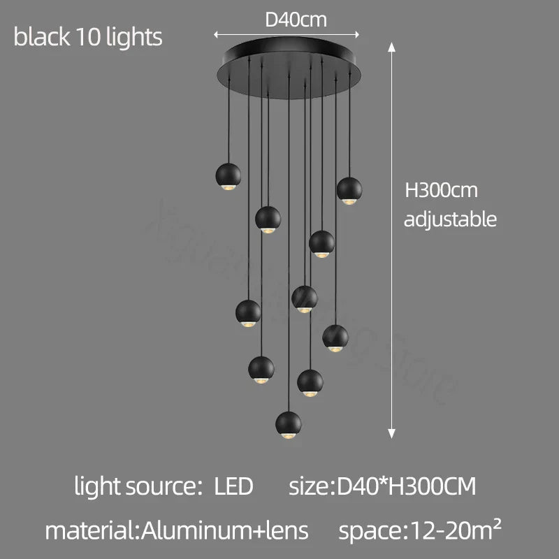 ثريا معدنية من Globe Lens من DecorBites™ لغرفة المعيشة والمطبخ وغرفة النوم والمقهى والسلالم والفيلا