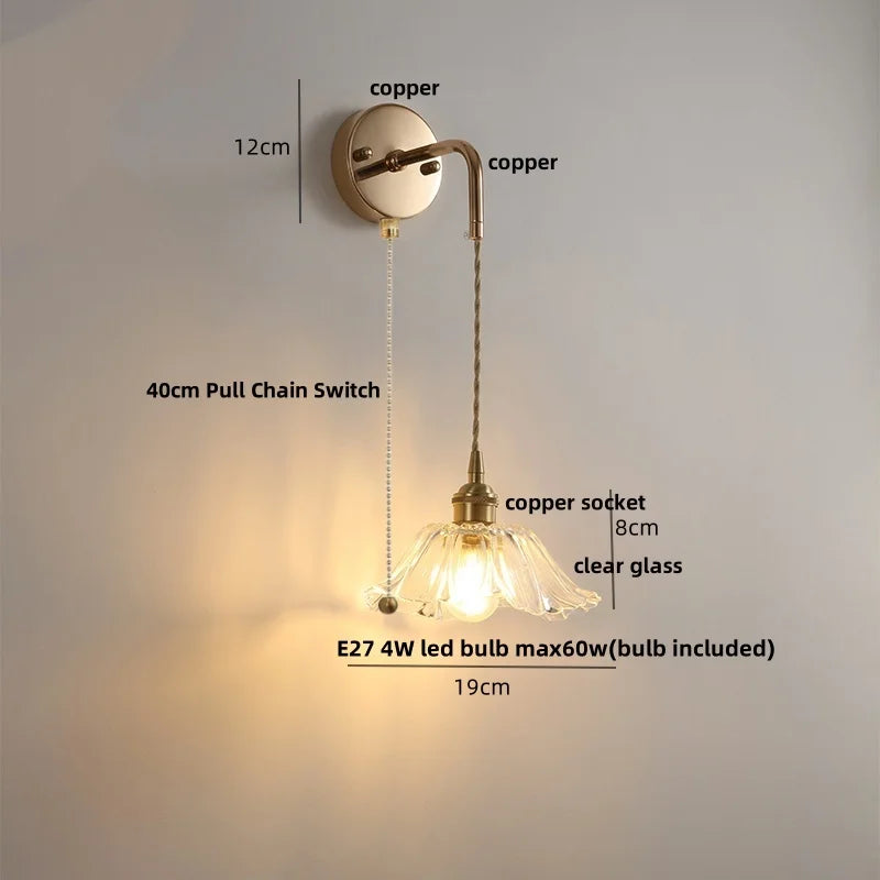 DecorBites™ Clear Glass LED Wall Lamp Modern Crystal Home Decor Nordic Design