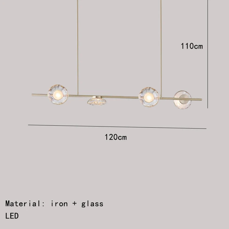 ثريات DecorBites™ الزجاجية LED المعدنية الذهبية 3000 كلفن: إضاءة للمطاعم وغرف الاستقبال والمطابخ وغرف الطعام