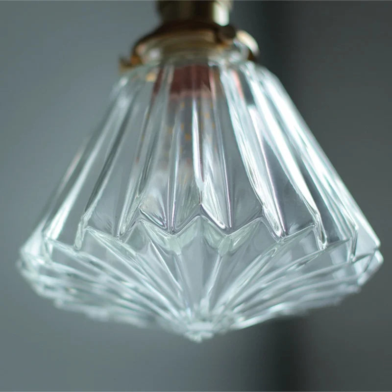 مصباح قلادة LED نحاسي زجاجي شفاف من DecorBites™ لديكور المنزل والإضاءة