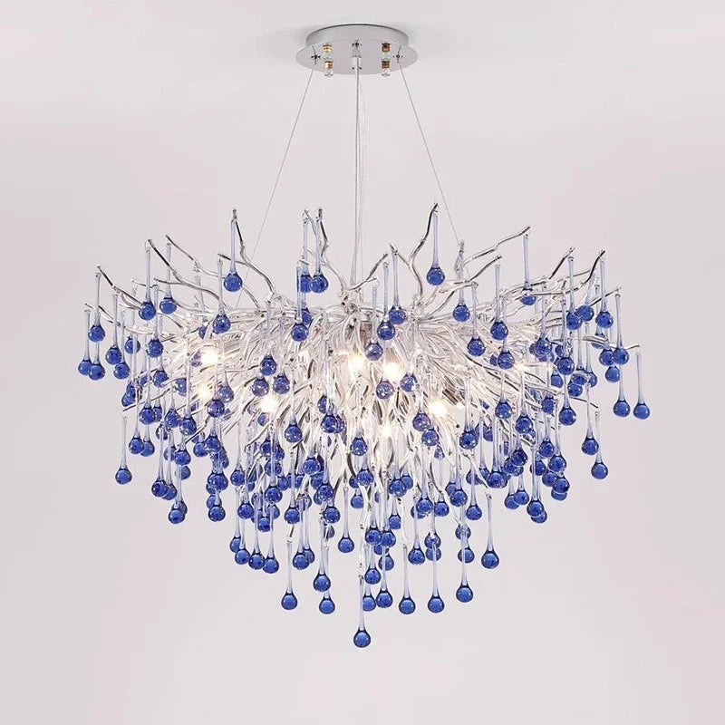 DecorBites™ Chrome Crystal Chandelier for Dining Living Kitchen Bedroom Luxury Ceiling Chandeliers