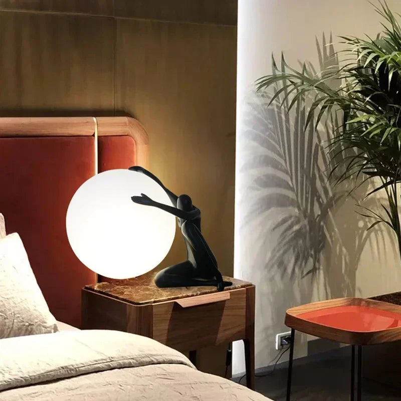 DecorBites™ Humanoid Sculpture LED Table Lamp for Bedroom & Living Room