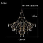 Italian Minimalist Crystal Pendant Light in Silver or Gold