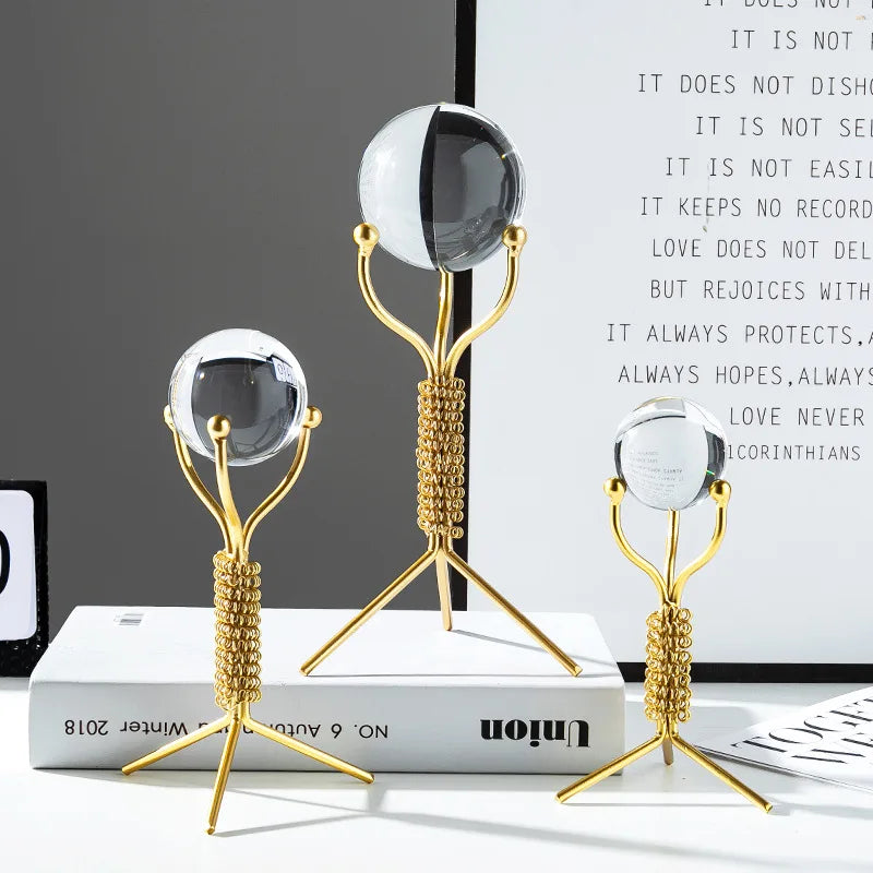 DecorBites™ Crystal Ball Crafts: Nordic Light Luxury Modern Metal Décor for Home and TV Cabinet