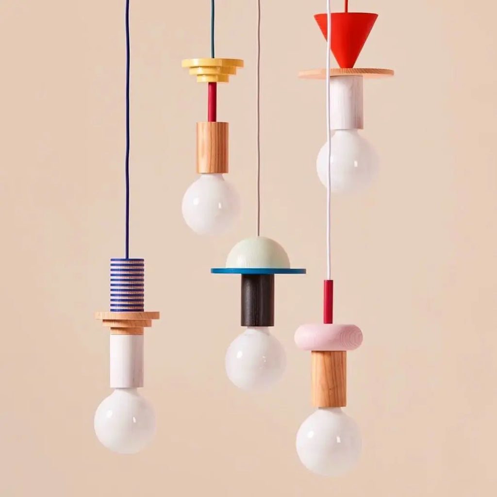 Nordic Wood Pendant Light With Iron Accent