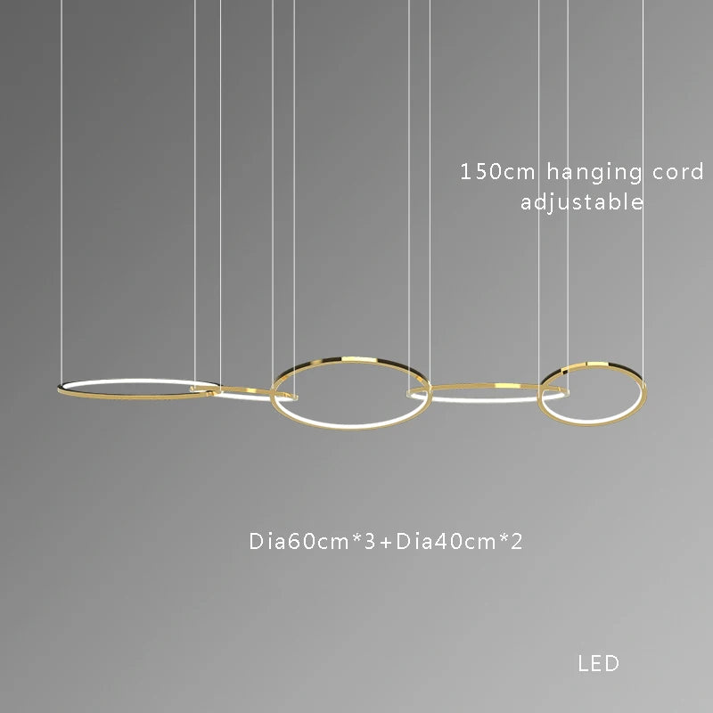 DecorBites™ Gold Round Ceiling Chandelier - Elegant Dining Room Hanging Lamp