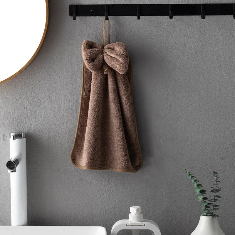 DecorBites™ Coral Velvet Soft Hand Towels Super Absorbent for Kitchen Bathroom Home Hair