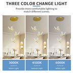 Modern Gold Butterfly 3-Light Metal Pendant Light