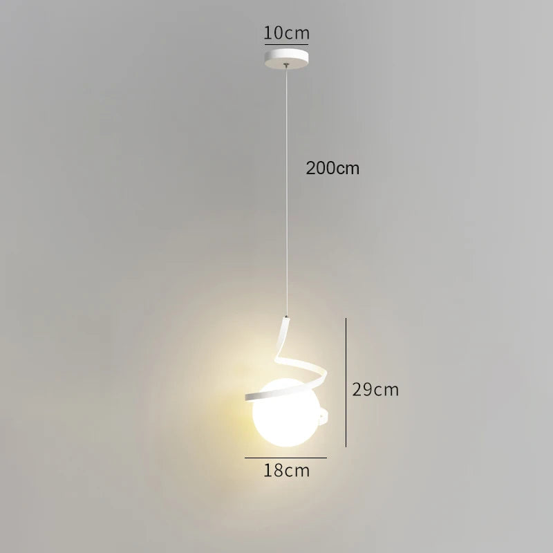 Nordic Glass Ball Pendant Light in Iron Finish
