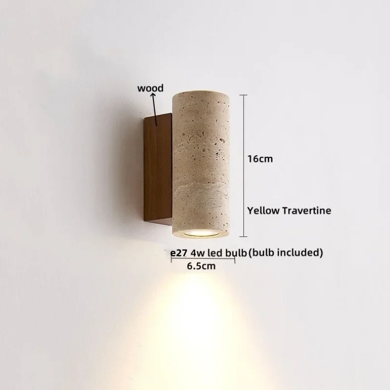 DecorBites™ LED Wall Light Fixture Bedroom Balcony Hallway Waterproof Square Terrazzo Bedside Lamp
