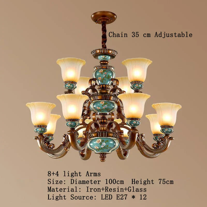 ثريا DecorBites™ الكلاسيكية من الراتنج لإنارة فاخرة لغرفة المعيشة وغرفة الطعام وغرفة النوم