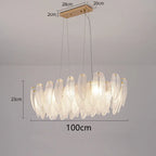 Feather Glass Gold Pendant Light