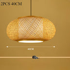 Japanese Bamboo Woven Lantern Pendant Light