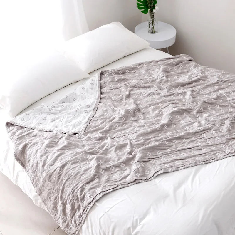 DecorBites™ Cotton Summer Blanket: Soft and Airy Bedspread for Single/Double Beds