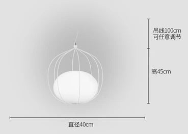 DecorBites™ Birdcage Glass Ball Pendant Light for Dining Room and Bar in Nordic Design