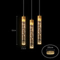Modern Crystal Rod Pendant Light in Black or Gold