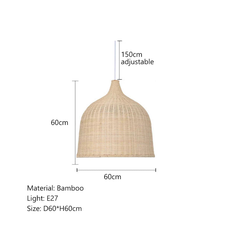 DecorBites™ Bamboo Weaving LED Pendant Lights for Home Decor and Dining Room