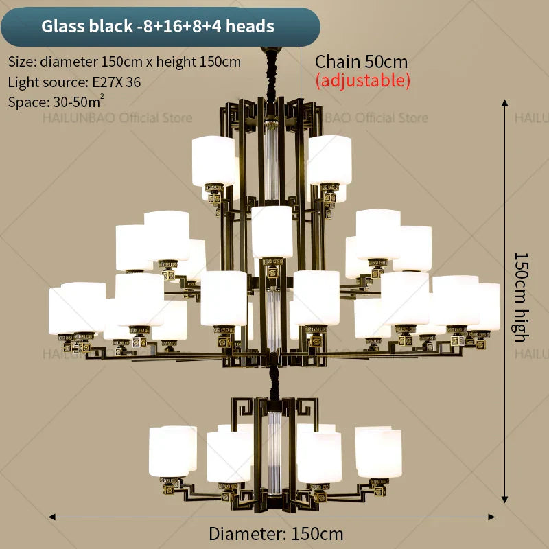 2024 New Duplex Villa Chandelier: DecorBites™ High Jump Floor Hollow Lamps Lighting