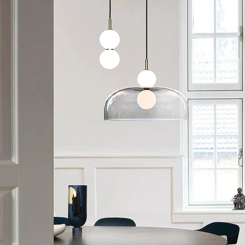 DecorBites™ Glass Ball Pendant Light: Modern Decor for Duplex Stairwells, Living Room, Bedroom