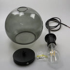Modern Glass Ball Chandelier Lights for Dining Room Bar Kitchen Hanging Lamps Living Smoky Gray Glass Lampara Lustres Led Lights