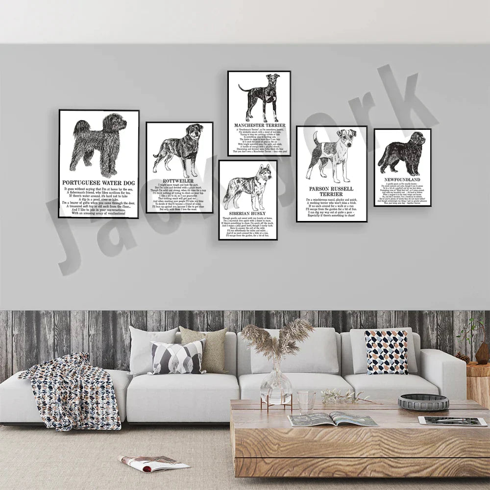 مجموعة ملصقات الشعر للكلاب من DecorBites™: فيزلا، بوميرانيان، مانشستر تيرير، والمزيد