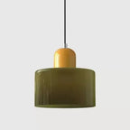 Vintage Stained Glass Mini Pendant Light in Pink Green White