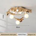 DecorBites™ Airplane LED Wooden Plane Chandelier for Kids Room, Boys Bedroom, Creative Lighting