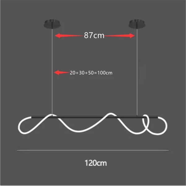 Modern Linear Stainless Steel LED Pendant Light