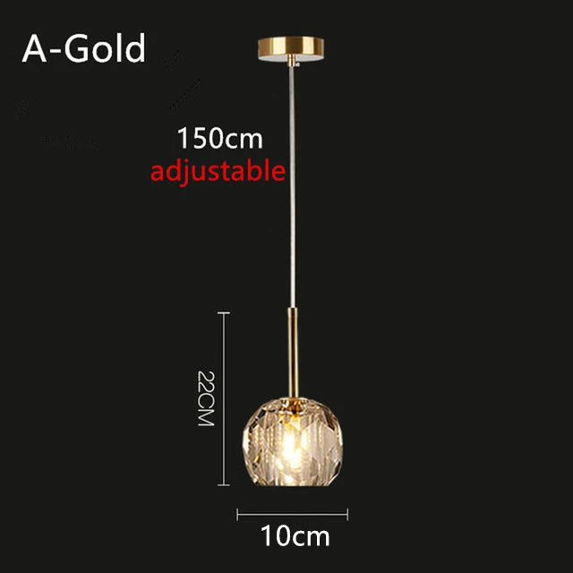 Nordic Modern Crystal Accent Pendant Light