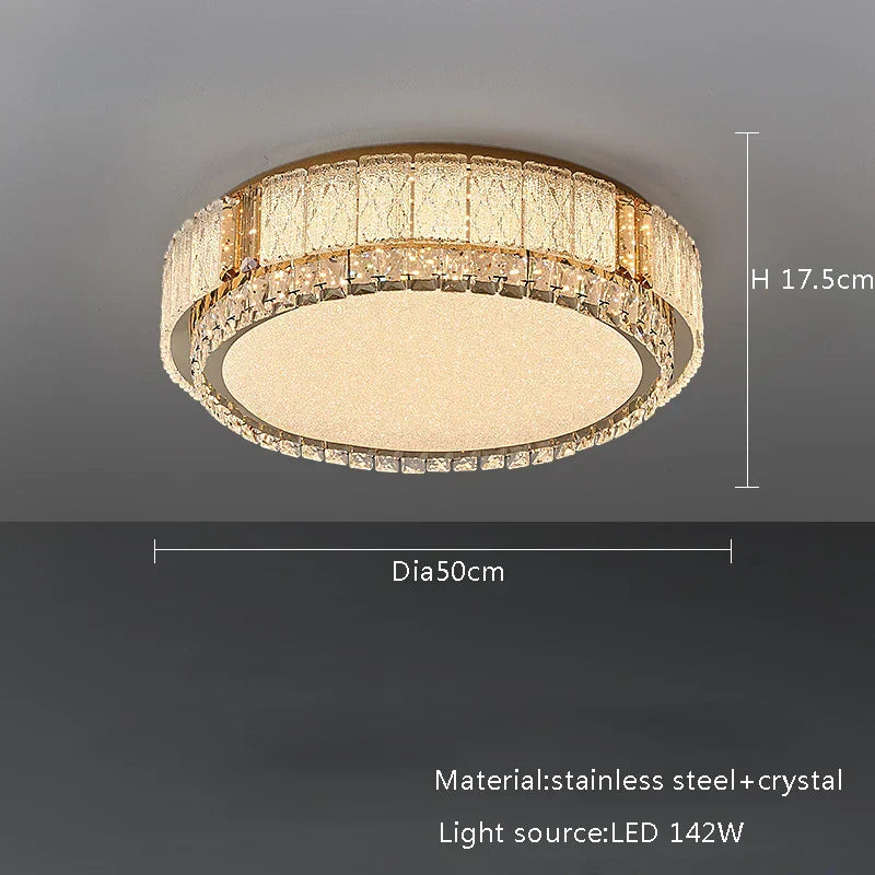 DecorBites™ مصباح سقف كريستال زجاجي LED تركيبات إضاءة ديكور منزلي حديثة وبسيطة