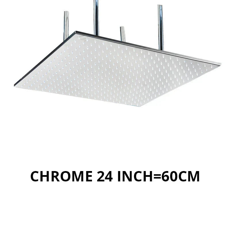 DecorBites™ 24" Chrome LED Rain Shower Head Ceiling Mounted Top Sprayer & Arm