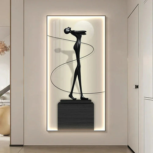 Appliques murales peinture sur toile lumineuse figure abstraite par DecorBites™
