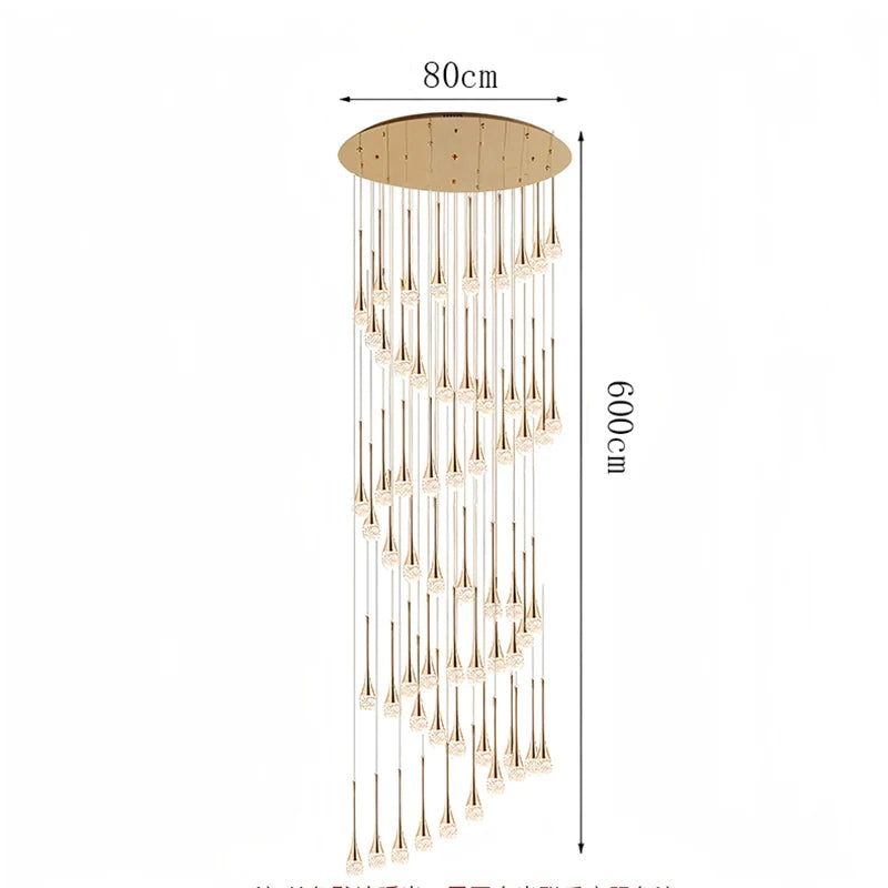 Modern Crystal Pendant Light With Adjustable Height