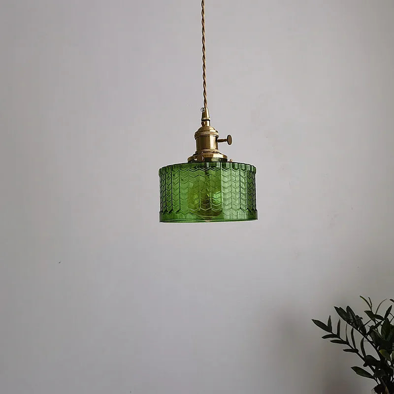 مصباح قلادة DecorBites™ LED زجاجي أخضر لديكور المنزل الحديث وتركيبات الإضاءة