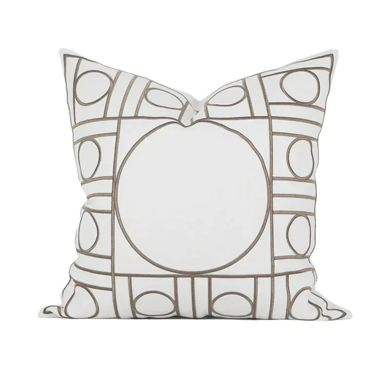 DecorBites™ Geometric Embroidered Noble Cushion Covers for Living Room Sofa
