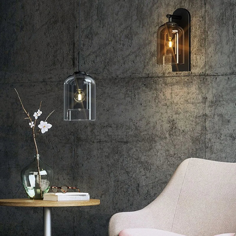 DecorBites™ Double Glass Wall Art Light - Luxury Nordic Style for Bedroom and Aisle Decor