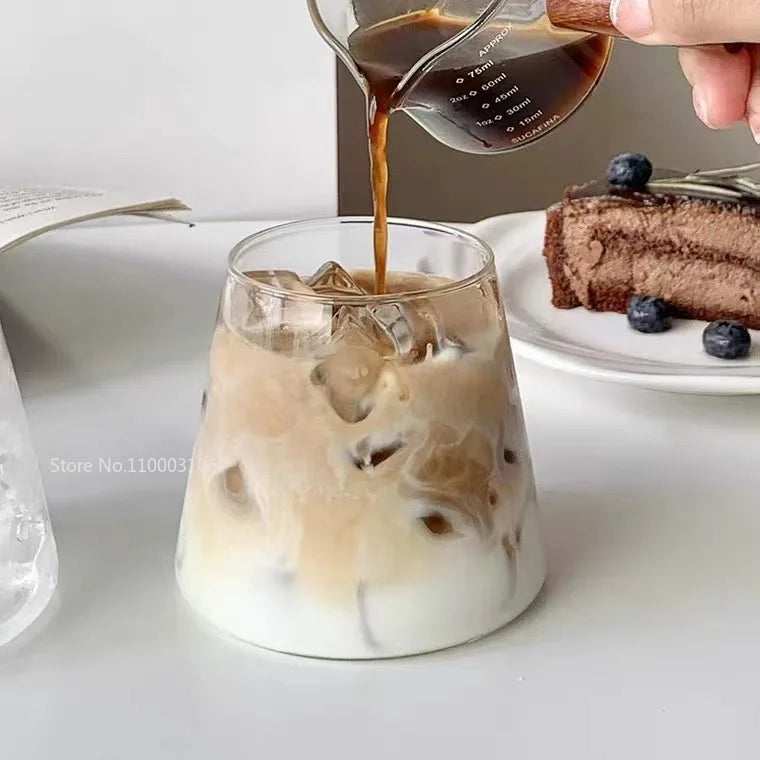 DecorBites™ Clear Glass Water Cup Coffee Mug Juice Drink Bottle Kitchen Tableware