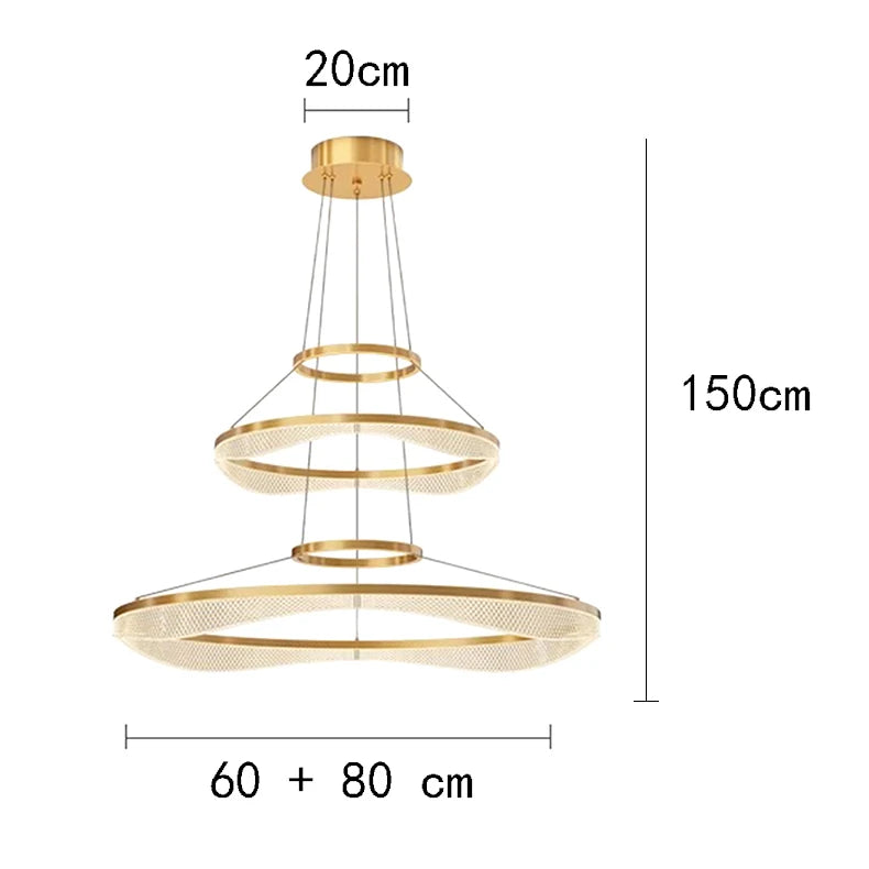 Modern Sculptural Ring Pendant Light Chandelier