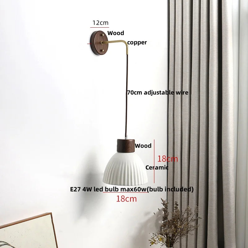 DecorBites™ Ceramic LED Wall Lamp Modern Wood Decor Stair Light Fixtures