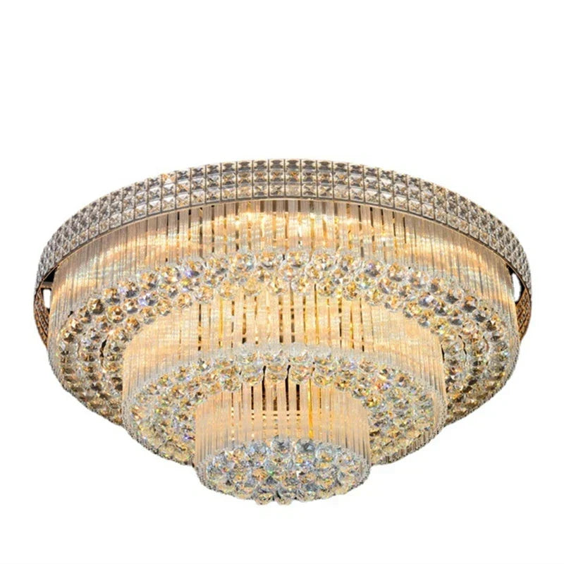 DecorBites™ Crystal LED Chandelier Cake Ceiling Lamp for Living Room Bedroom Kitchen Hotel
