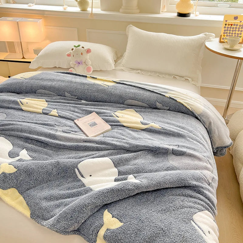 DecorBites™ Dinosaur Patterns Snowflake Velvet Blanket in Various Sizes for Home/Office